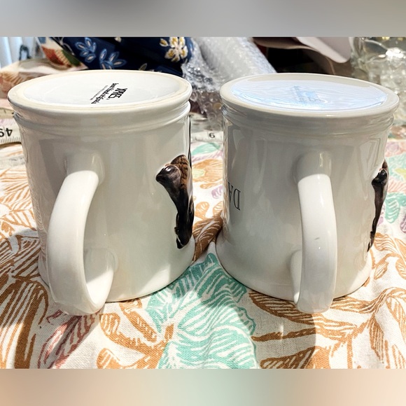 2 Vintage Dachshund Mugs with bas relief ceramic Short Hair Black&Tan Dachshunds - Picture 10 of 12